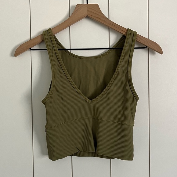 Lululemon Power Pivot Ribbed Tank Green - Picture 2 of 2